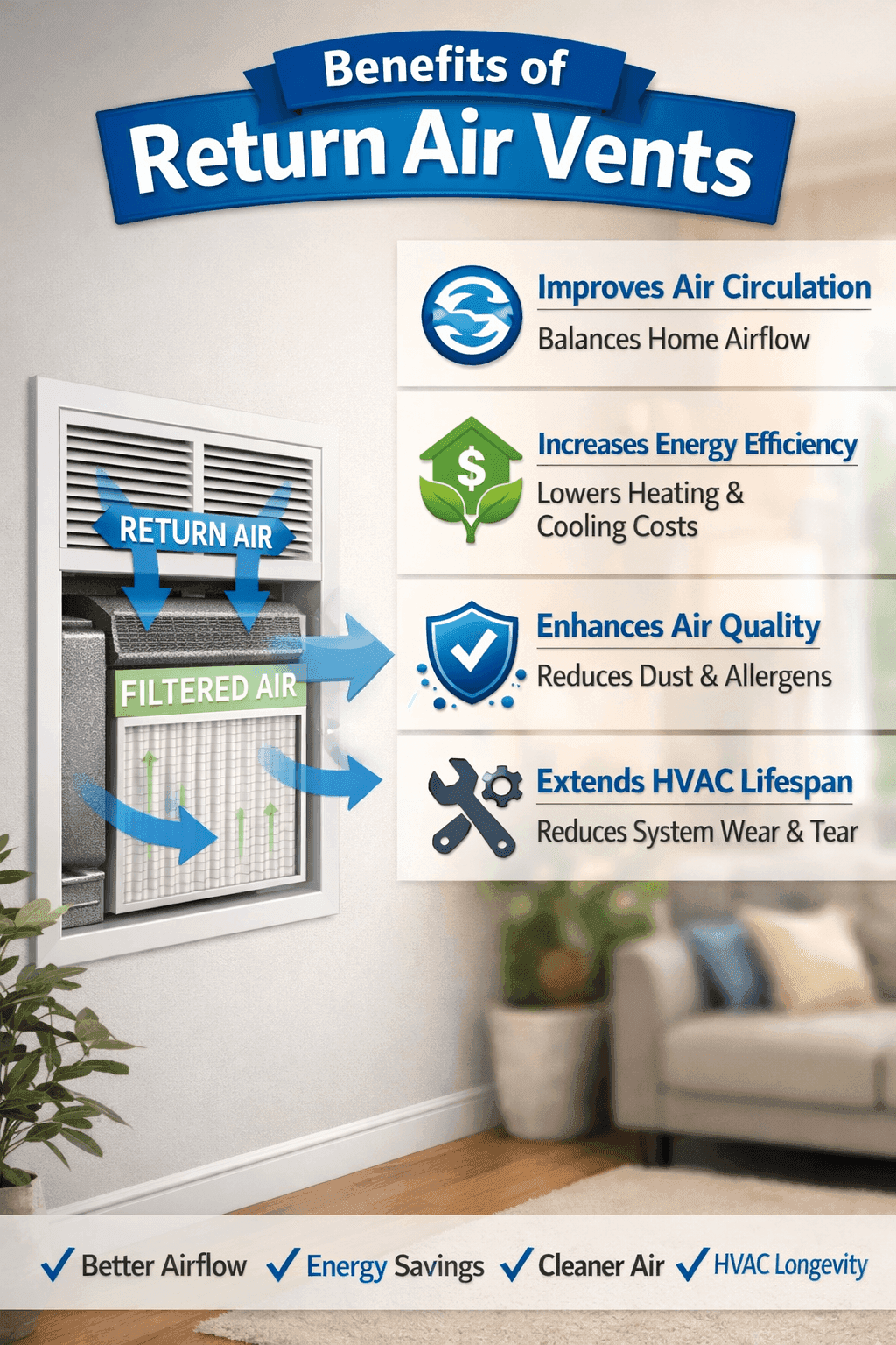 Energy Savings and Benefits of Return Air Vents Explained