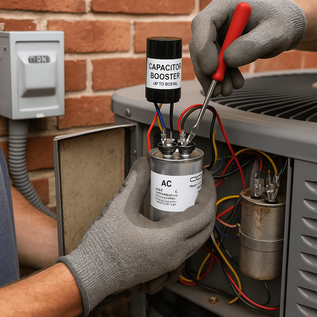 LC Heating And Air Conditioning LC Heating And Air Conditioning Emergency Repair Hollywood Why You Need to Install an AC Capacitor Booster in Your HVAC System Boost your HVAC system’s efficiency and reliability with an AC Capacitor Booster, essential for staying cool during hot Los Angeles summers. For expert installation and trusted service, contact LC Heating and Air Conditioning to keep your home comfortable year-round. AC Capacitor Booster,HVAC