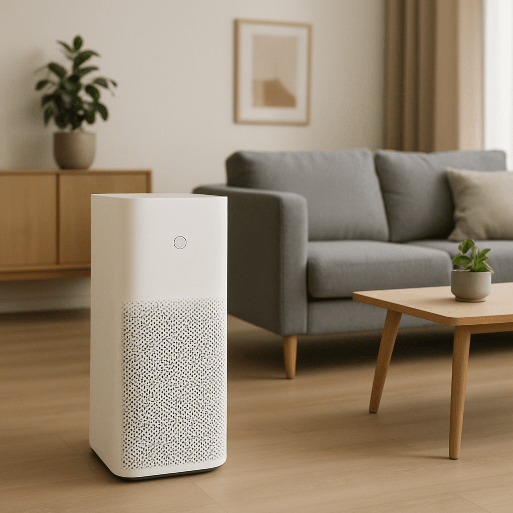 How Air Purifiers Improve Indoor Air Quality In Hollywood 1 Image of a modern air purifier in a stylish living room