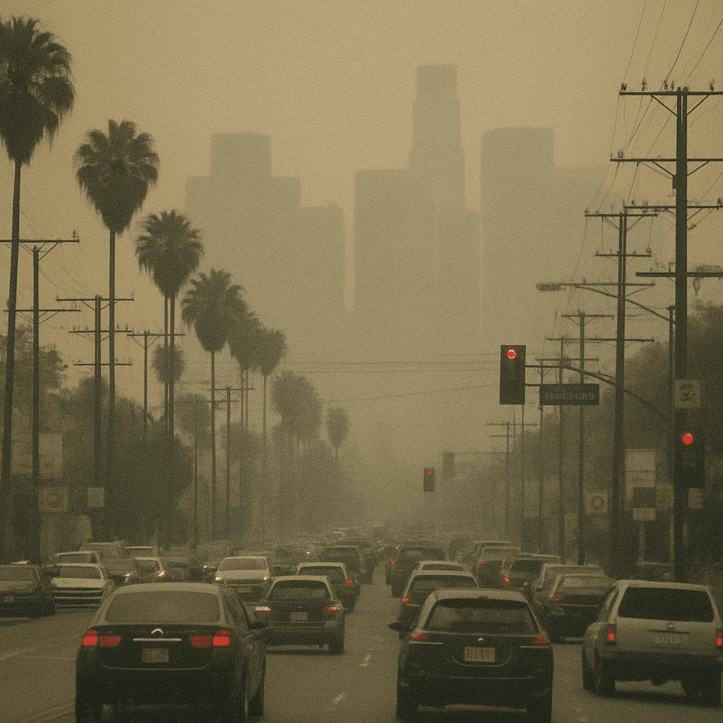 Top Features to Look for in Air Purifiers In Hollywood 2 View of a busy street in Los Angeles with visible air pollution