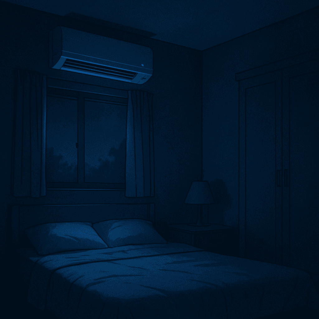 How Your AC Holds the Secret to Fast and Deep Sleep 1 AC at night in a bedroom
