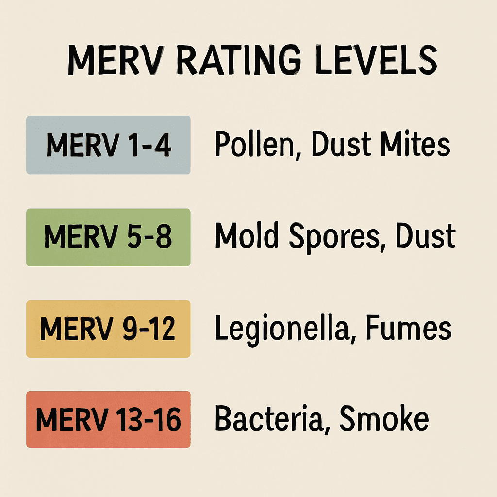 Chart illustrating different MERV rating levels