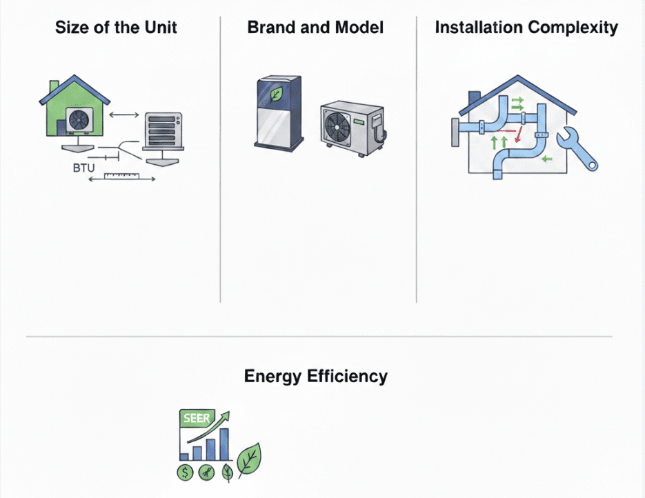 Factors influencing AC replacement cost
