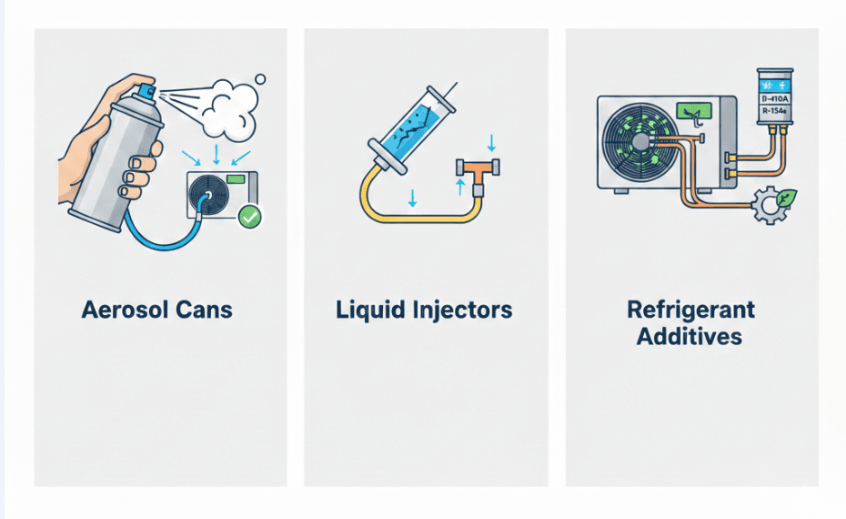 DIY Guide: Using AC Leak Sealers Safely 3 Types of AC Leak Sealers