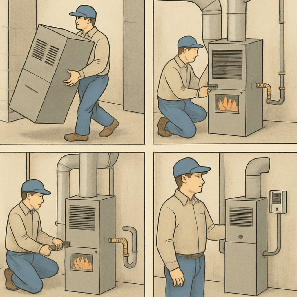 Factores que influyen en el precio de reemplazo de su horno 1 furnace_installation_process