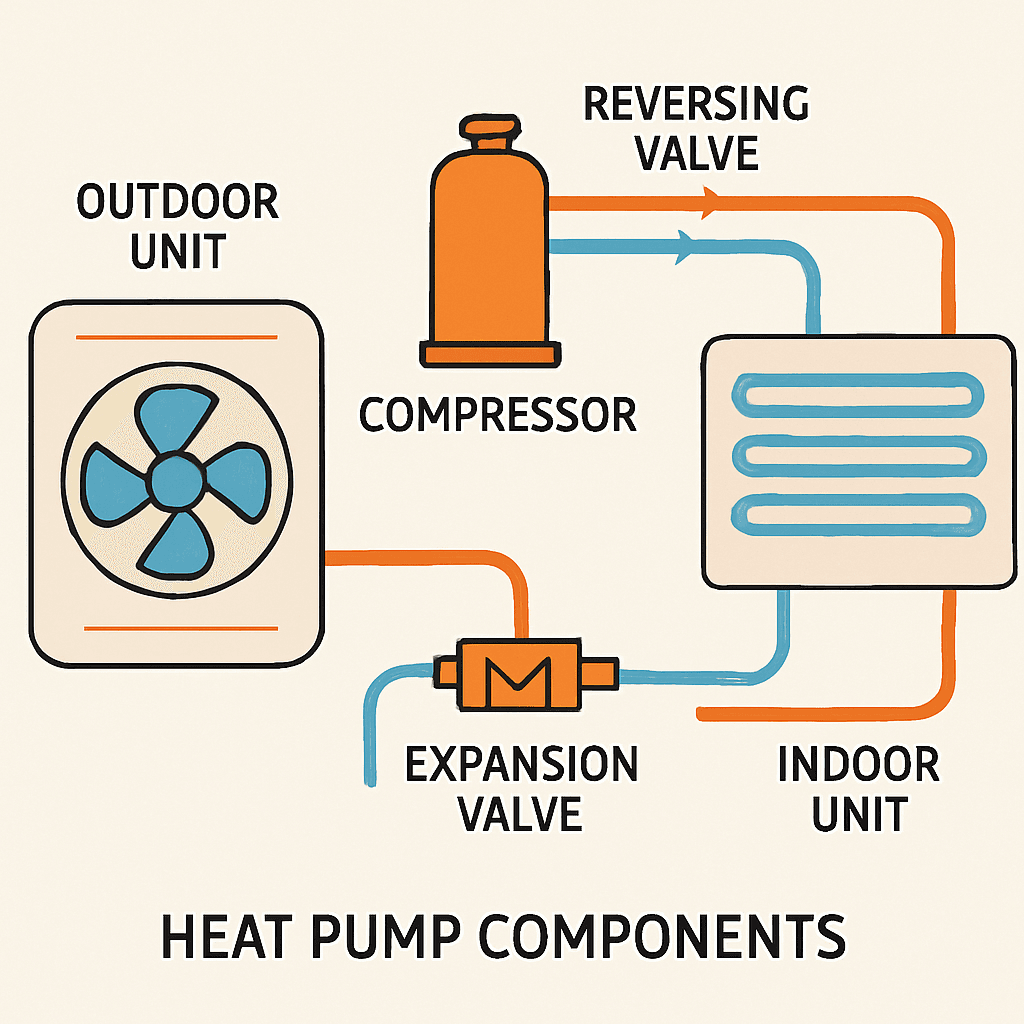 How Heat Pumps Work: A Comprehensive Guide 2 Heat pump components diagram