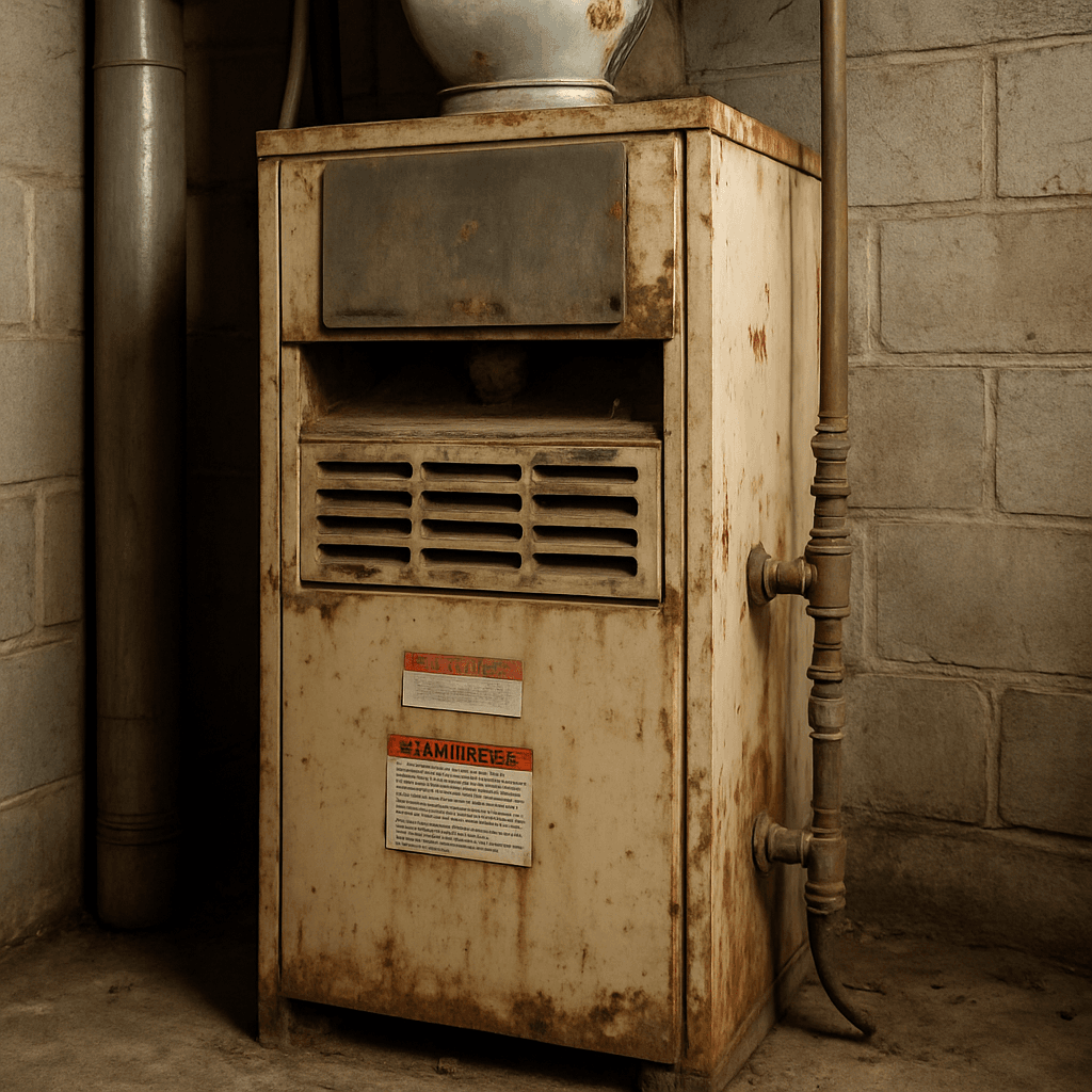 When to Consider Changing Your Furnace 1 An aging gas furnace in need of replacement