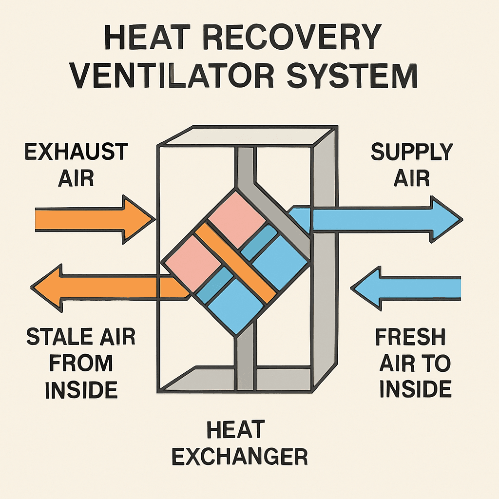 Diagram of a Heat Recovery Ventilator System
