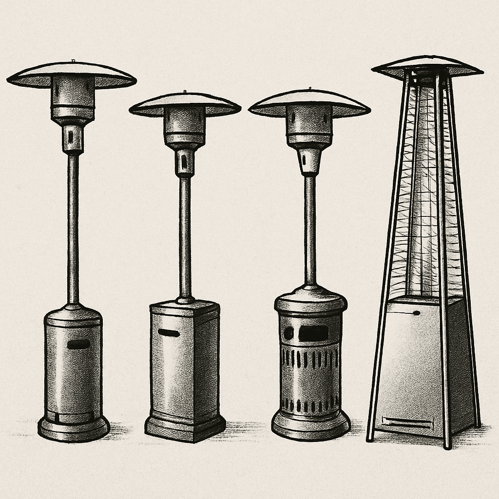 Consejos de seguridad para calentadores de patio a gas natural en Pasadena 1 Different types of natural gas patio heaters