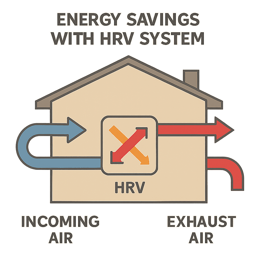 Energy savings with HRV system