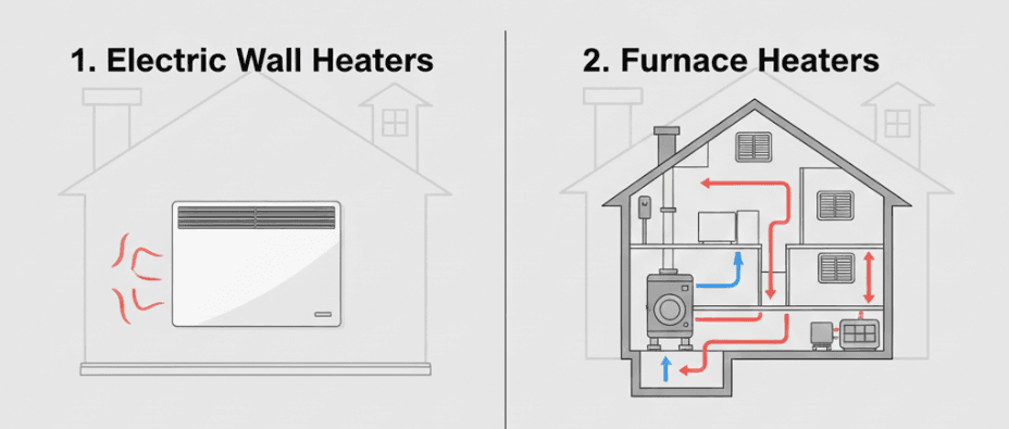 Electric Wall Heaters vs Furnace Heaters: Cost-Effective Heating Solution To Stay Warm in 2026 1 Electric Wall Heaters vs Furnace Heaters