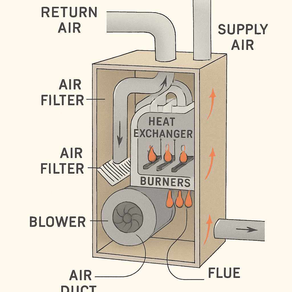 HVAC Heater Furnace Replacement vs Repair in 2026 2 Diagram of an HVAC furnace system