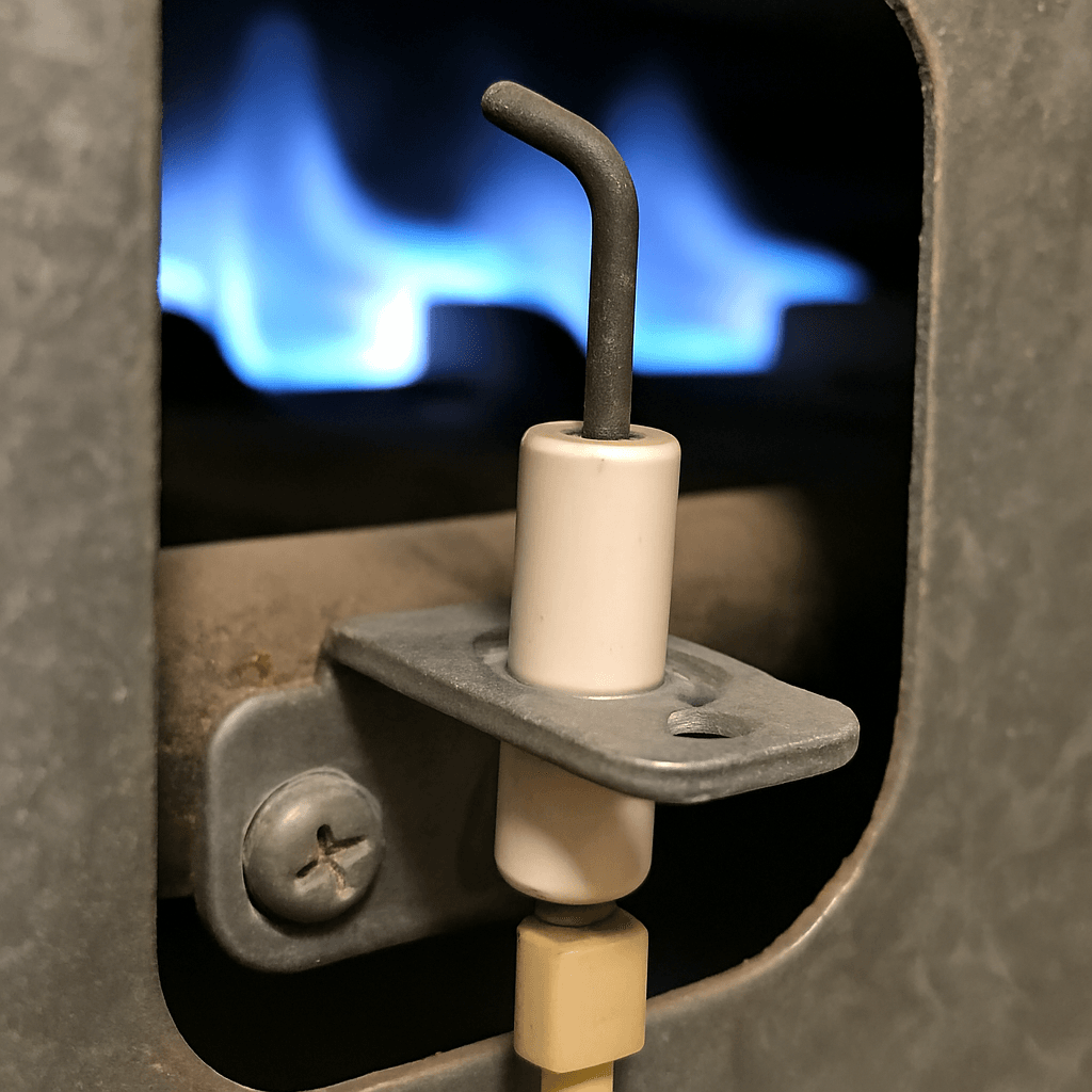 Close-up Image of a Furnace Flame Sensor