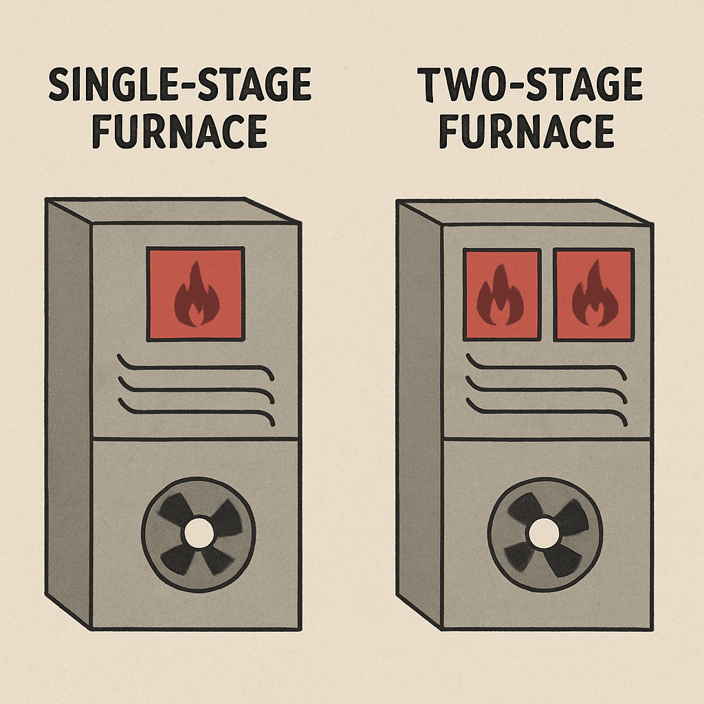 Illustration of Single and Two Stage Furnaces