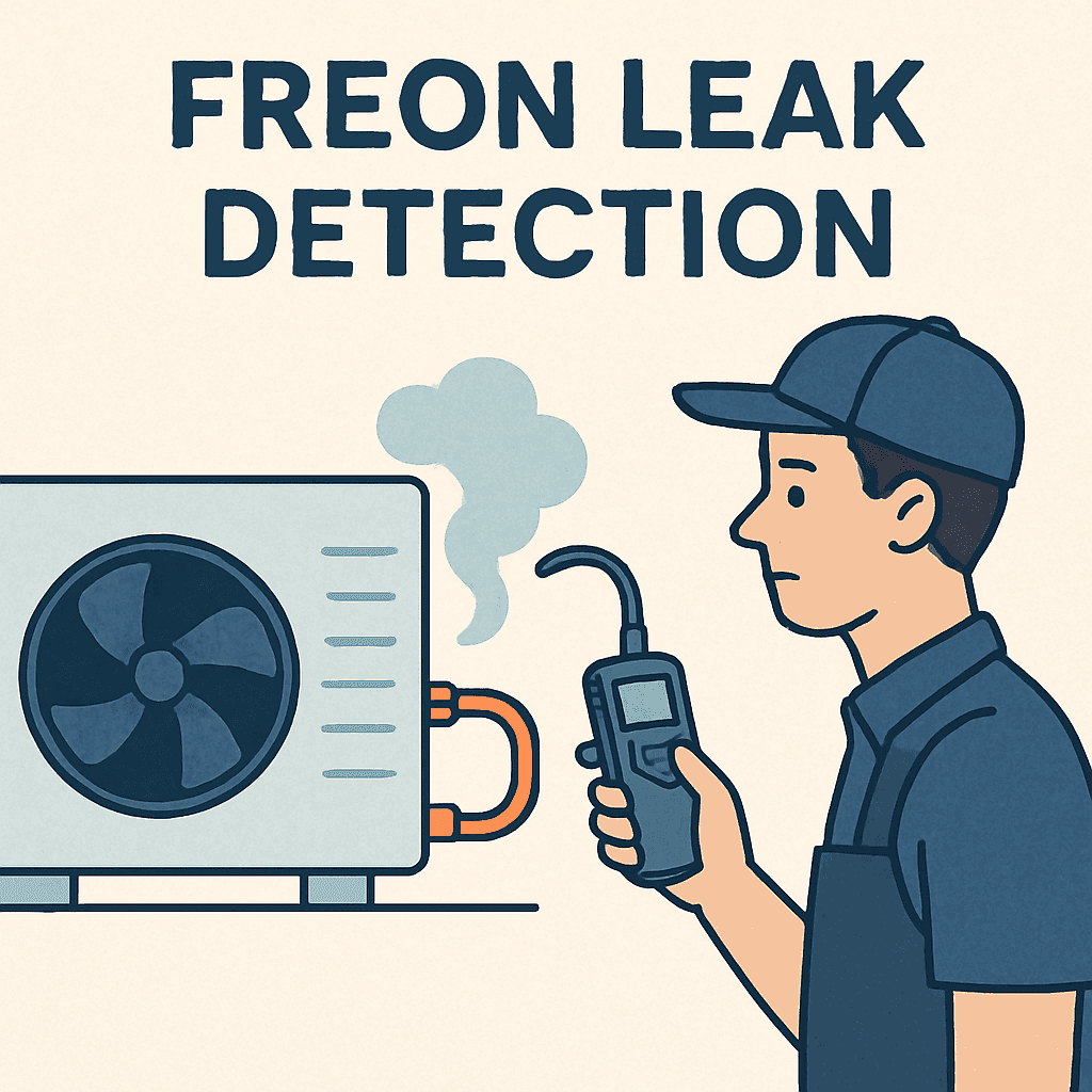 Illustration of Freon leak detection highlighting the distinctive scent of Freon
